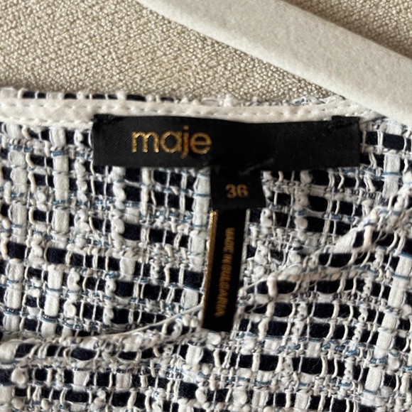 Maje Black and White Textured Dress - Picture 3 of 4